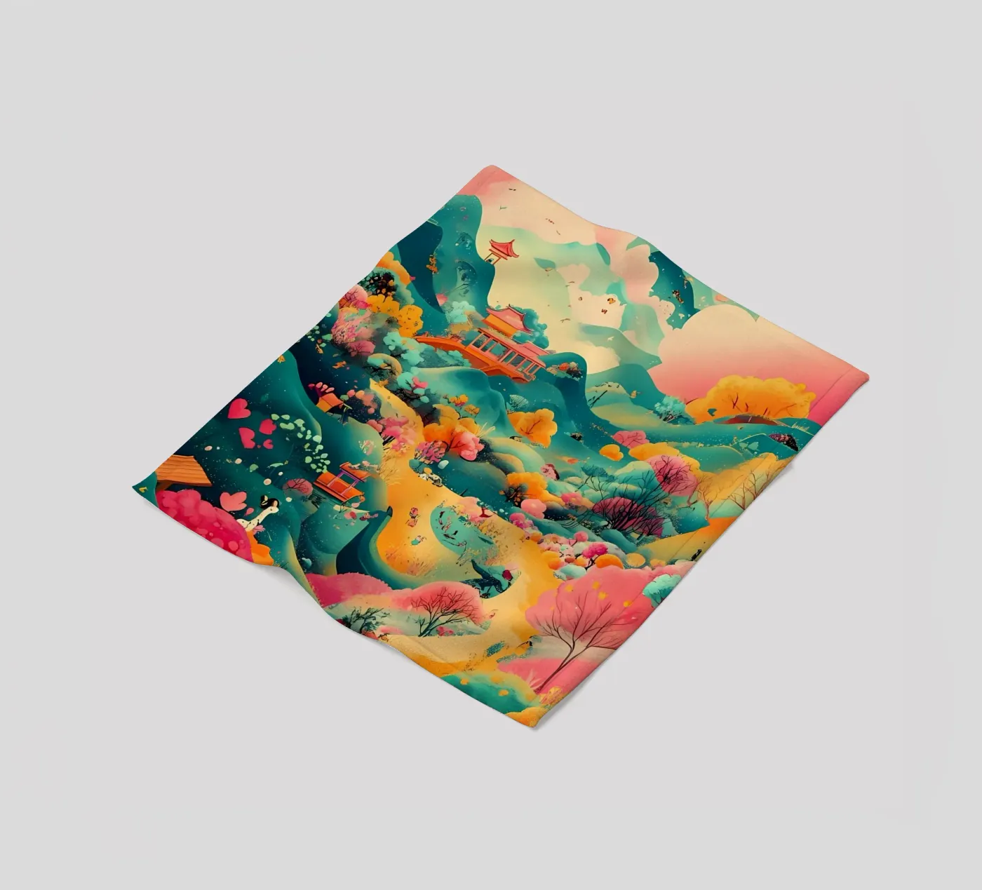 paysage plaid polaire de khoaimi