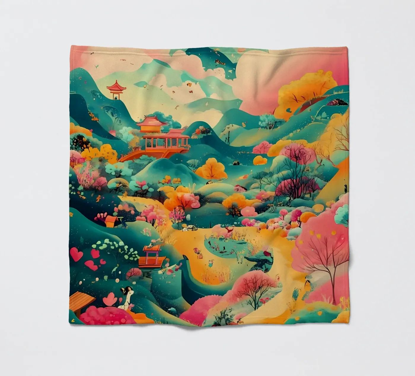 paysage plaid polaire de khoaimi