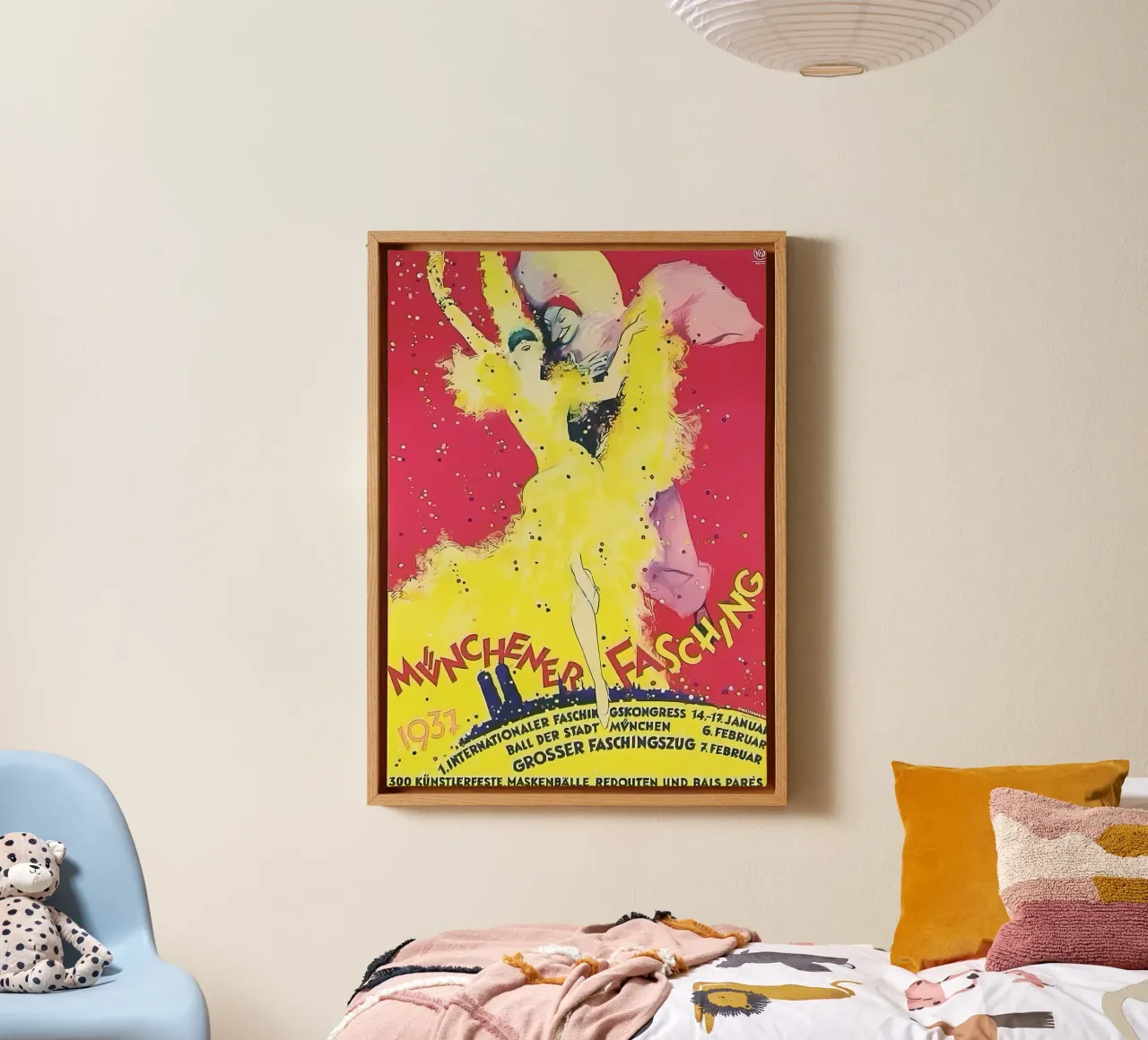 Munchener Fasching Leinwand mit Schattenfugenrahmen von mitaco