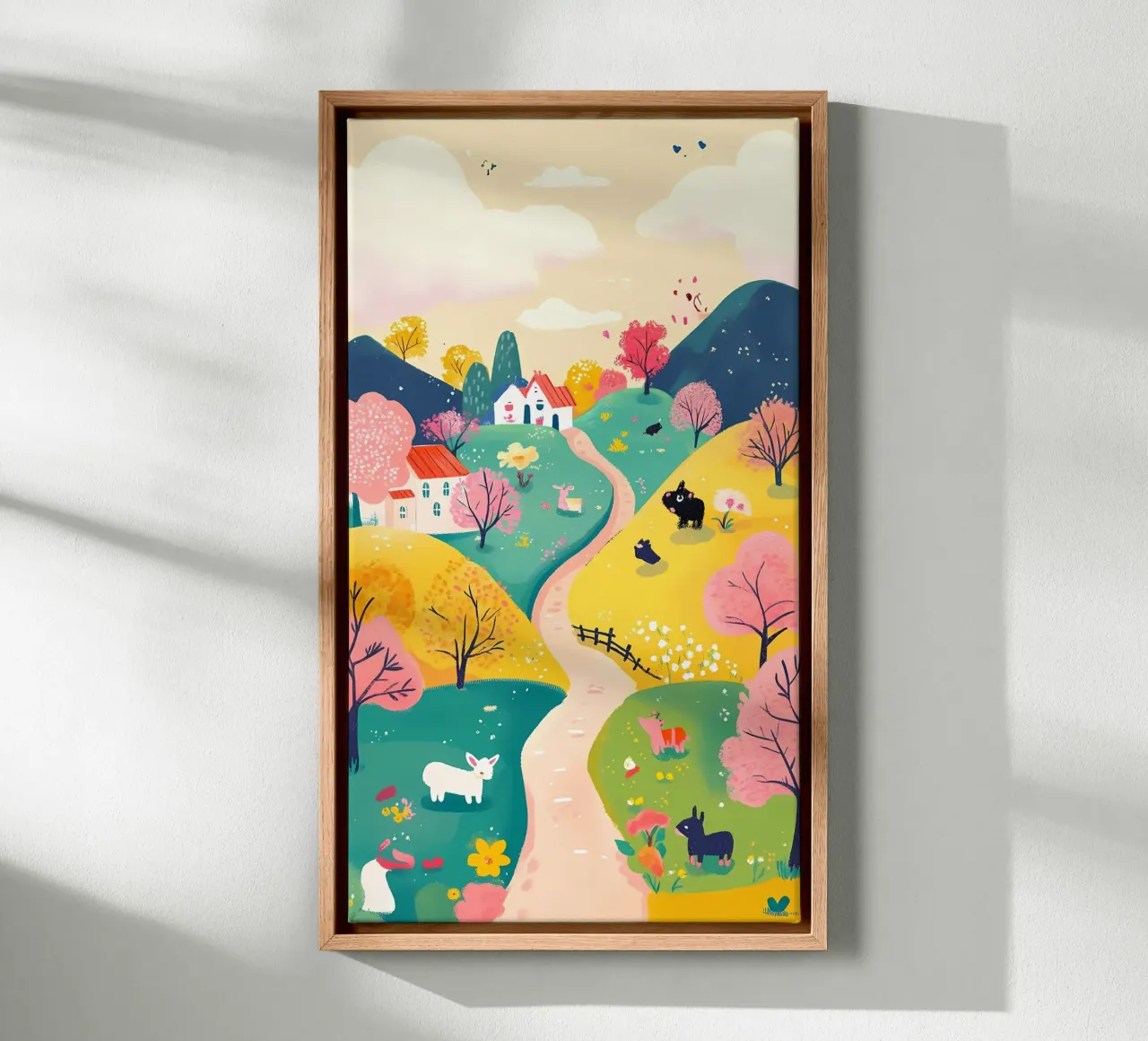 landschap canvas met Baklijst van khoaimi