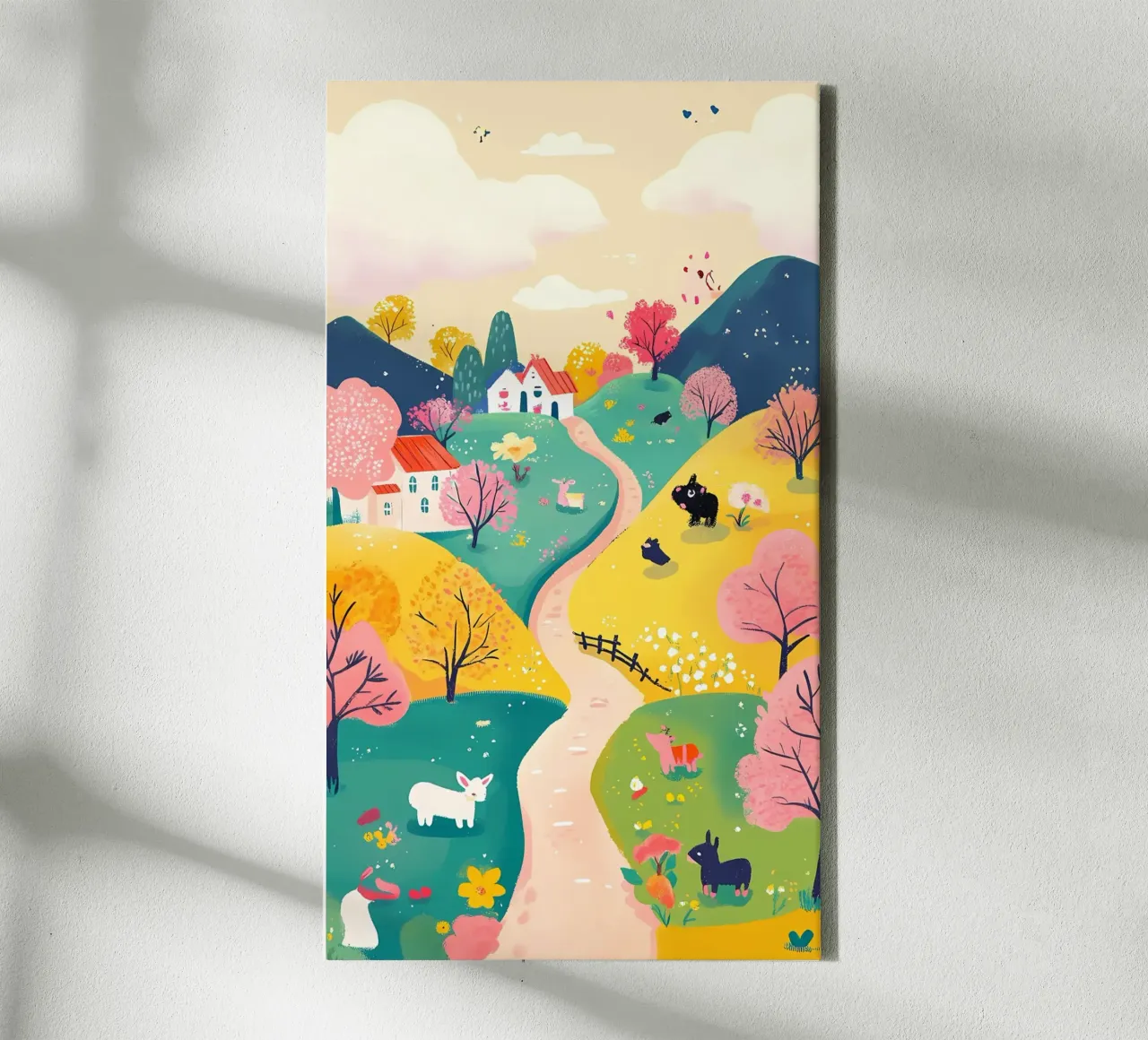landschap canvas met Baklijst van khoaimi