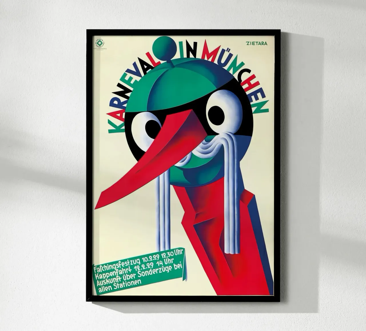 Carnevale a Monaco poster con telaio in legno da mitom