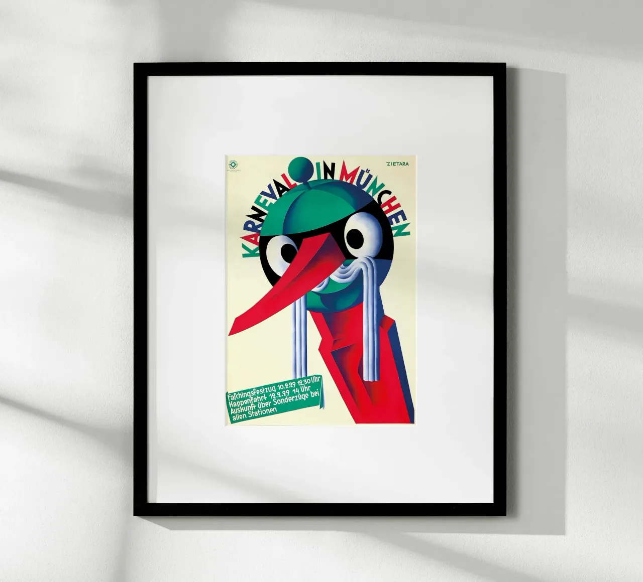 Carnevale a Monaco poster con telaio in legno da mitom