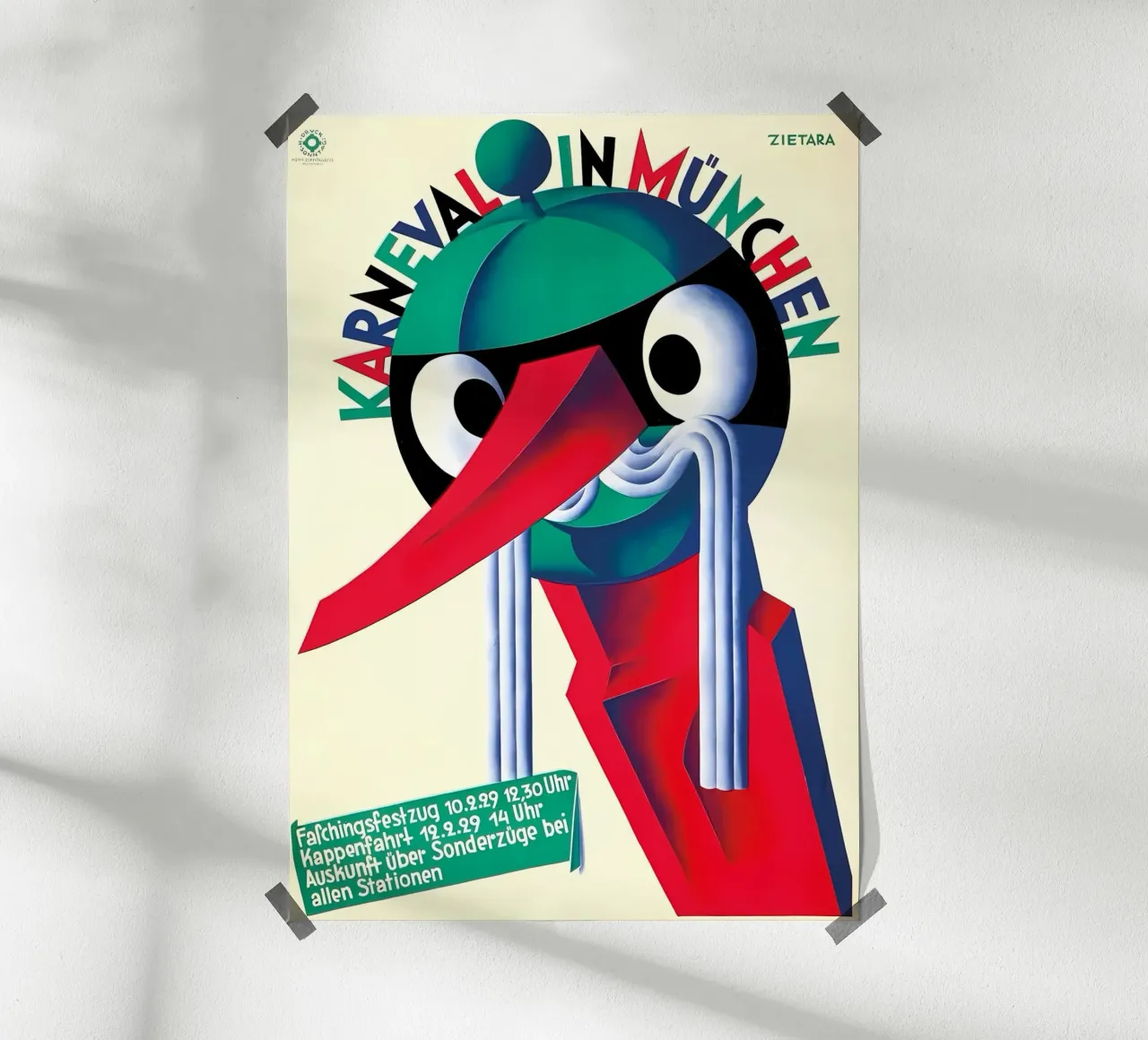 Carnevale a Monaco poster con telaio in legno da mitom