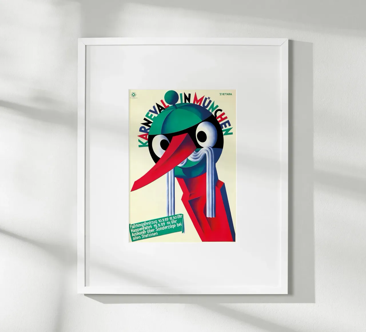 Carnevale a Monaco poster con telaio in legno da mitom