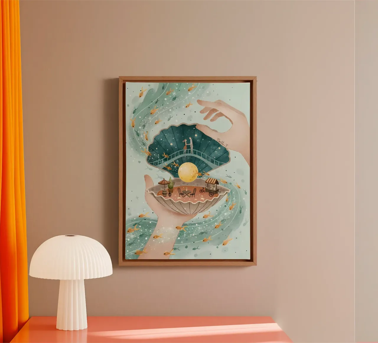 landschap canvas met Baklijst van khoaimi