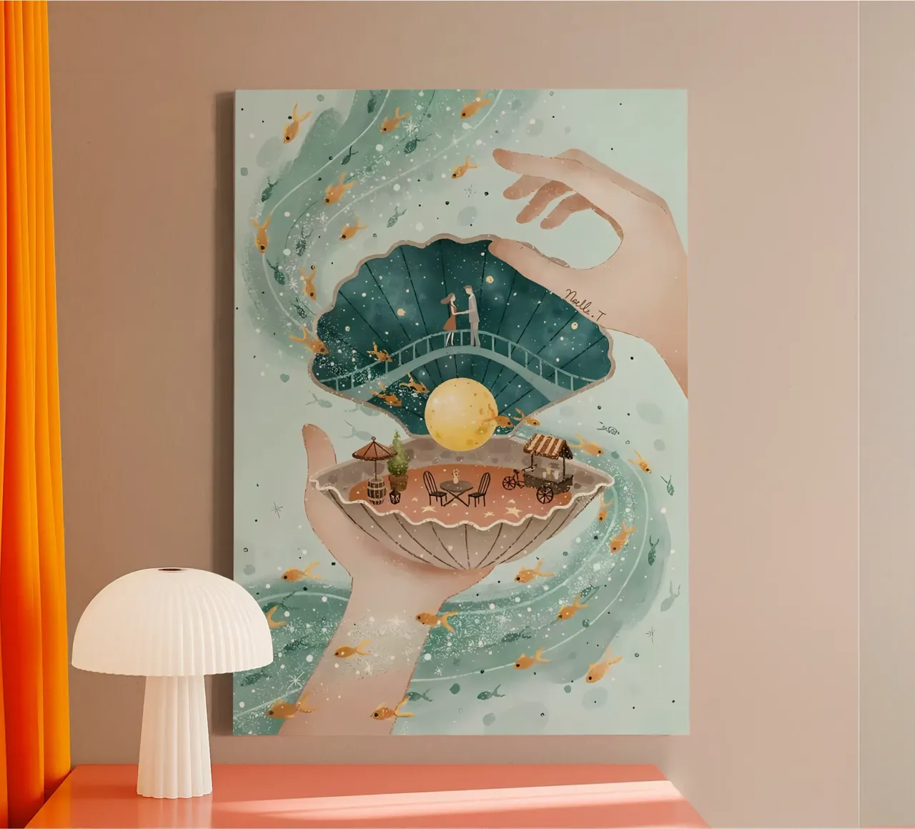 landschap canvas met Baklijst van khoaimi