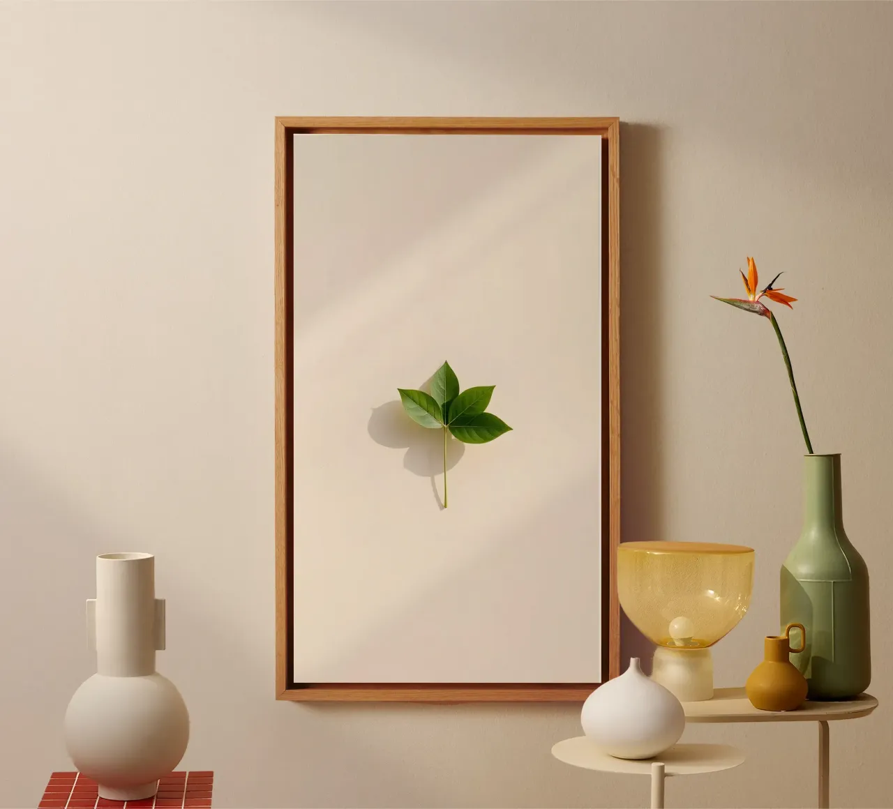 fiore minimale tela con Cornice a cassetta da mazzihanq
