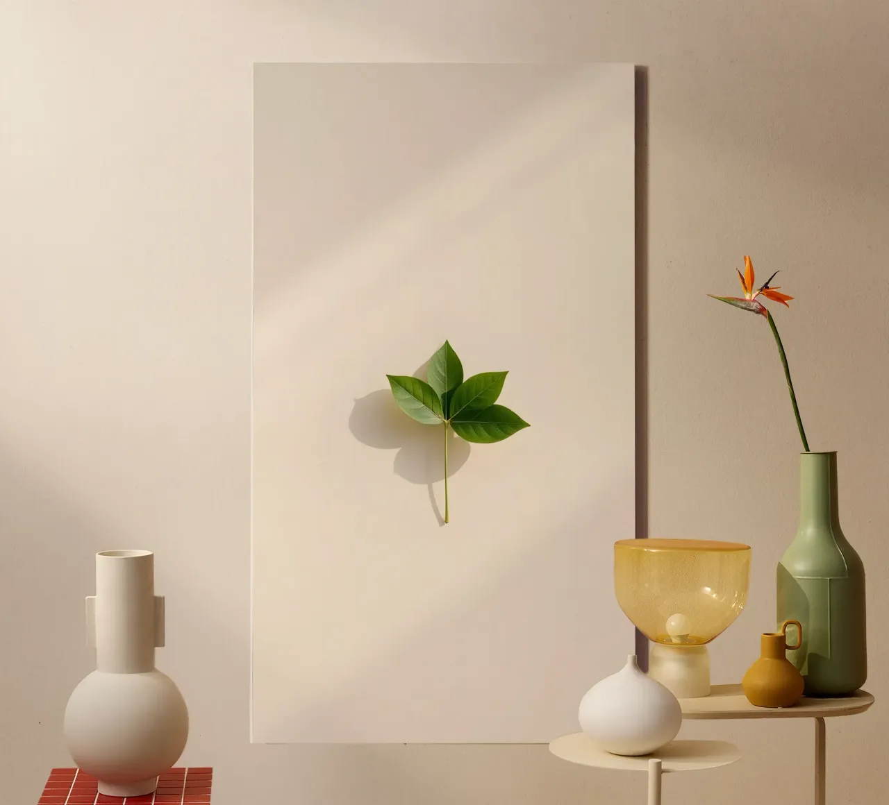 fiore minimale tela con Cornice a cassetta da mazzihanq