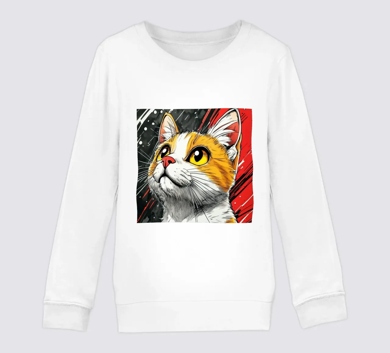 Gatto Luna arte animale felpa bambino da Justyna Jaszke JBJart