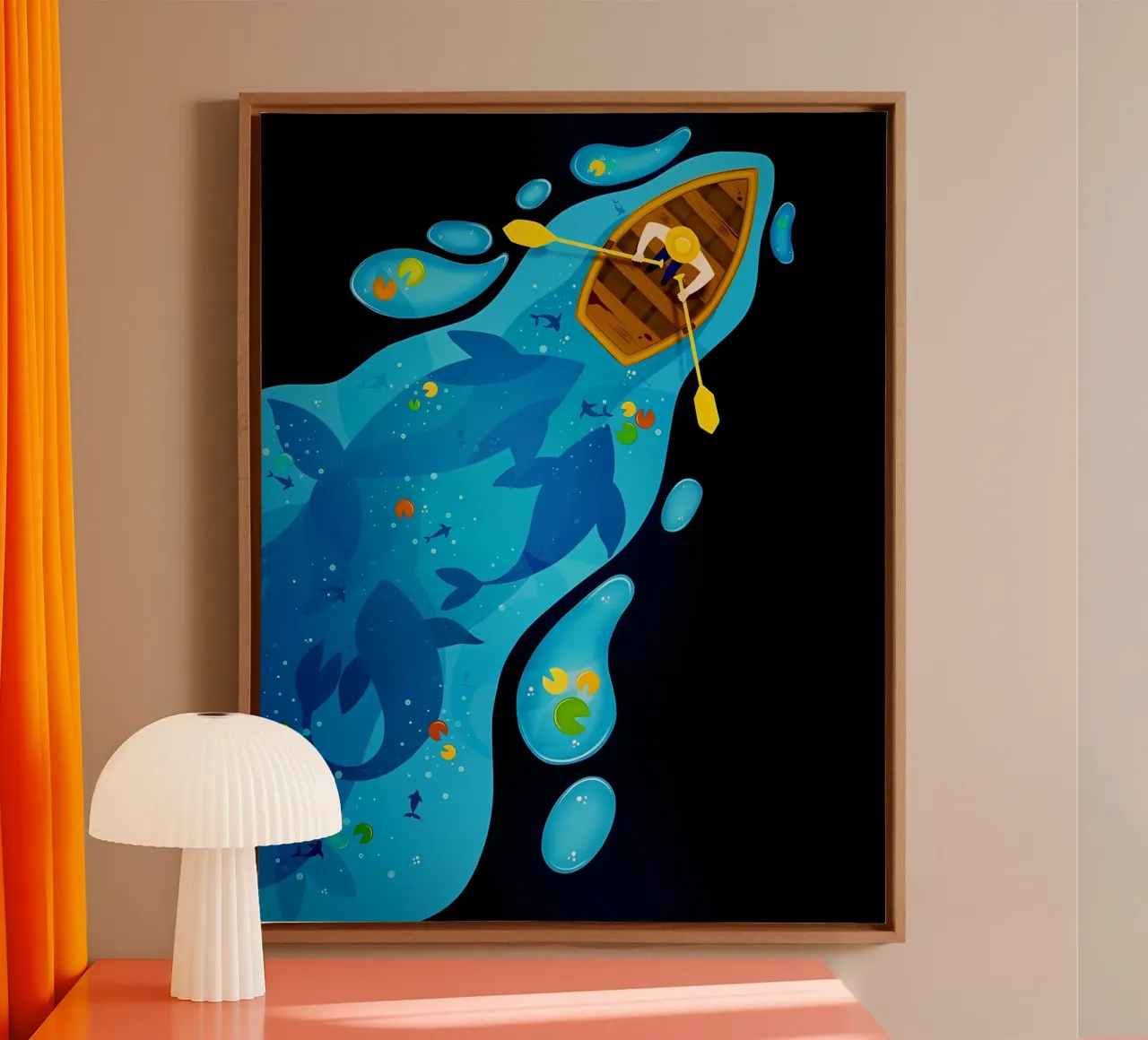 landschap canvas met Baklijst van khoaimi
