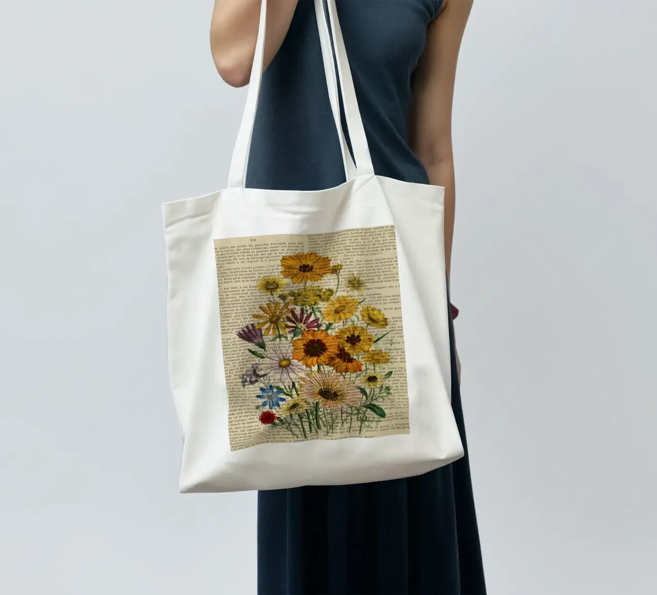 Libro dei fiori borsa in juta da mitaco