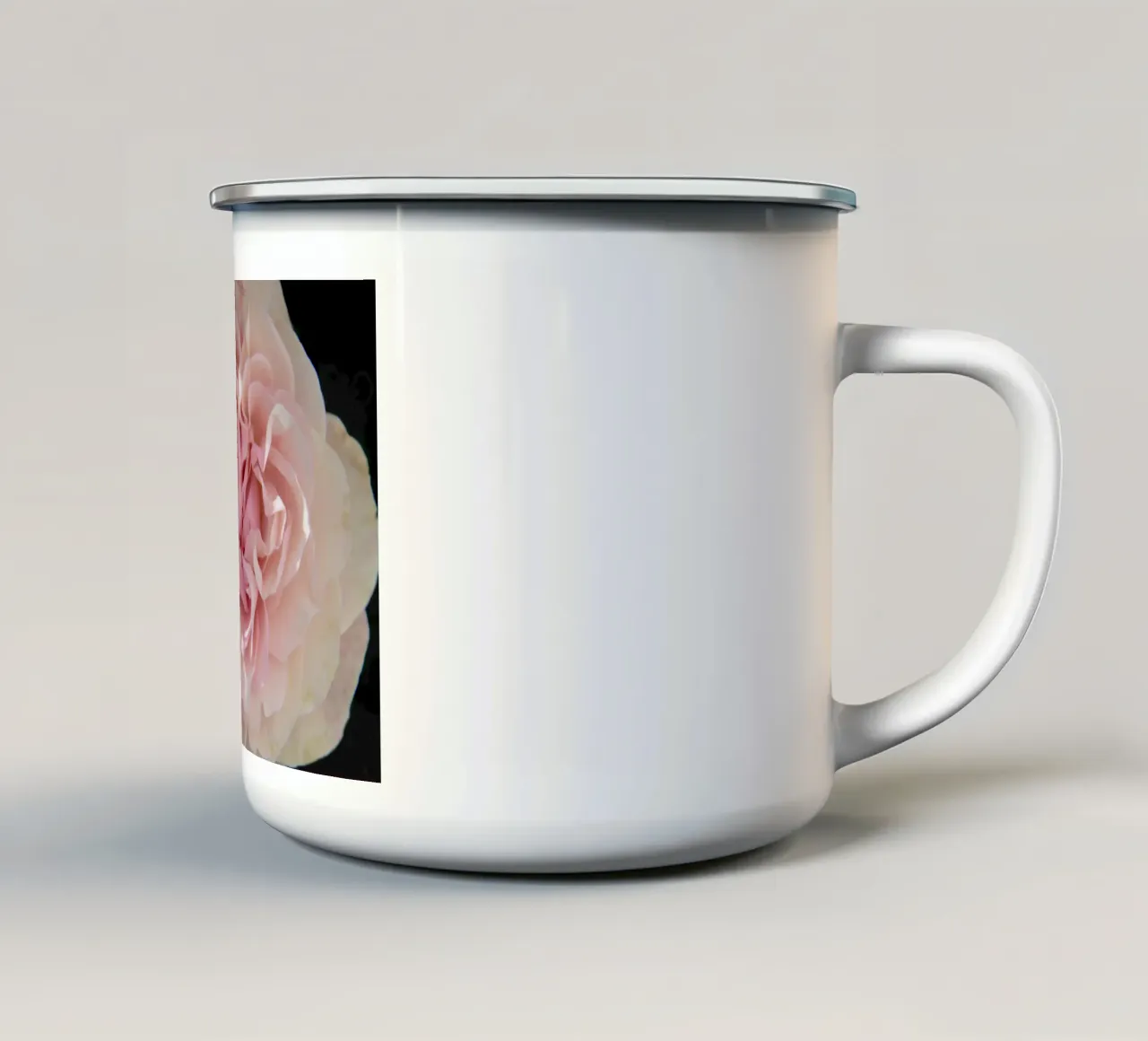Rosa pallido tazza in smalto da Teresa André