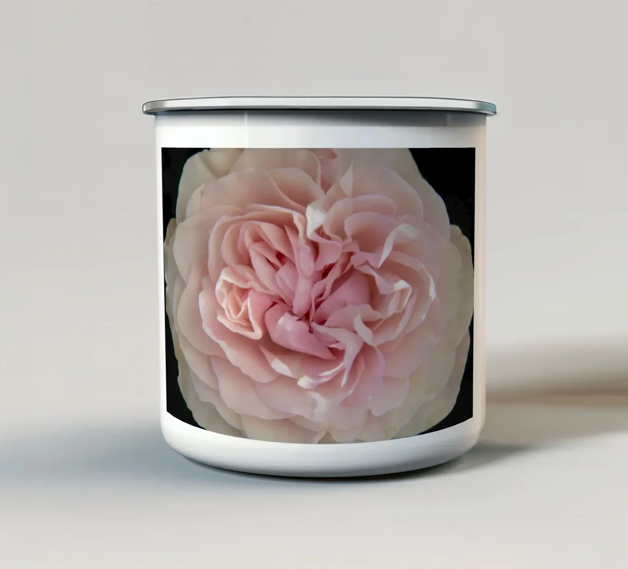 Rosa pallido tazza in smalto da Teresa André