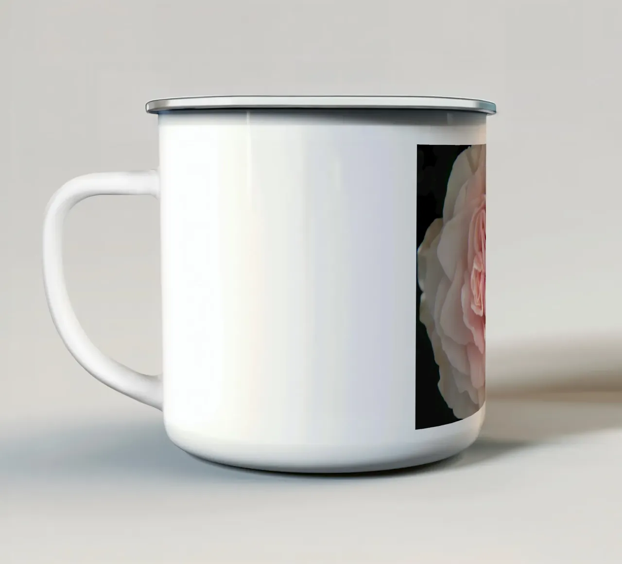 Rosa pallido tazza in smalto da Teresa André