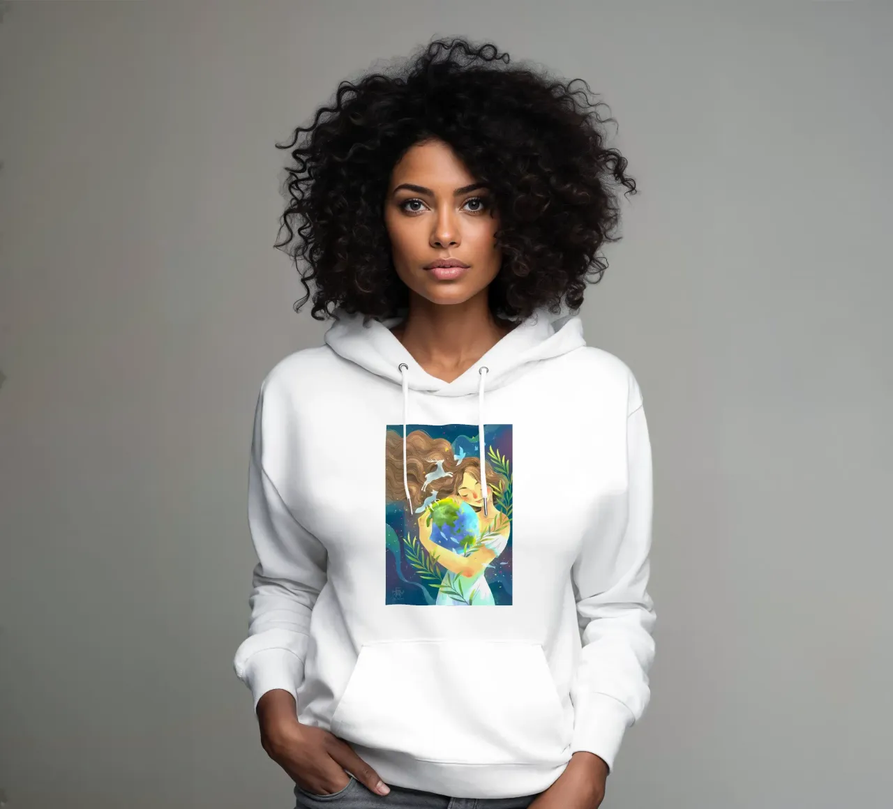amore per la terra felpa con cappuccio da khoaimi