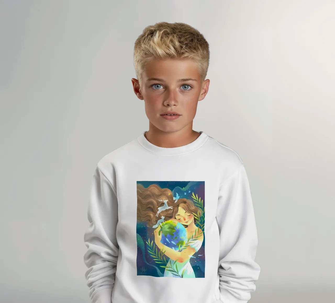 amore per la terra felpa bambino da khoaimi