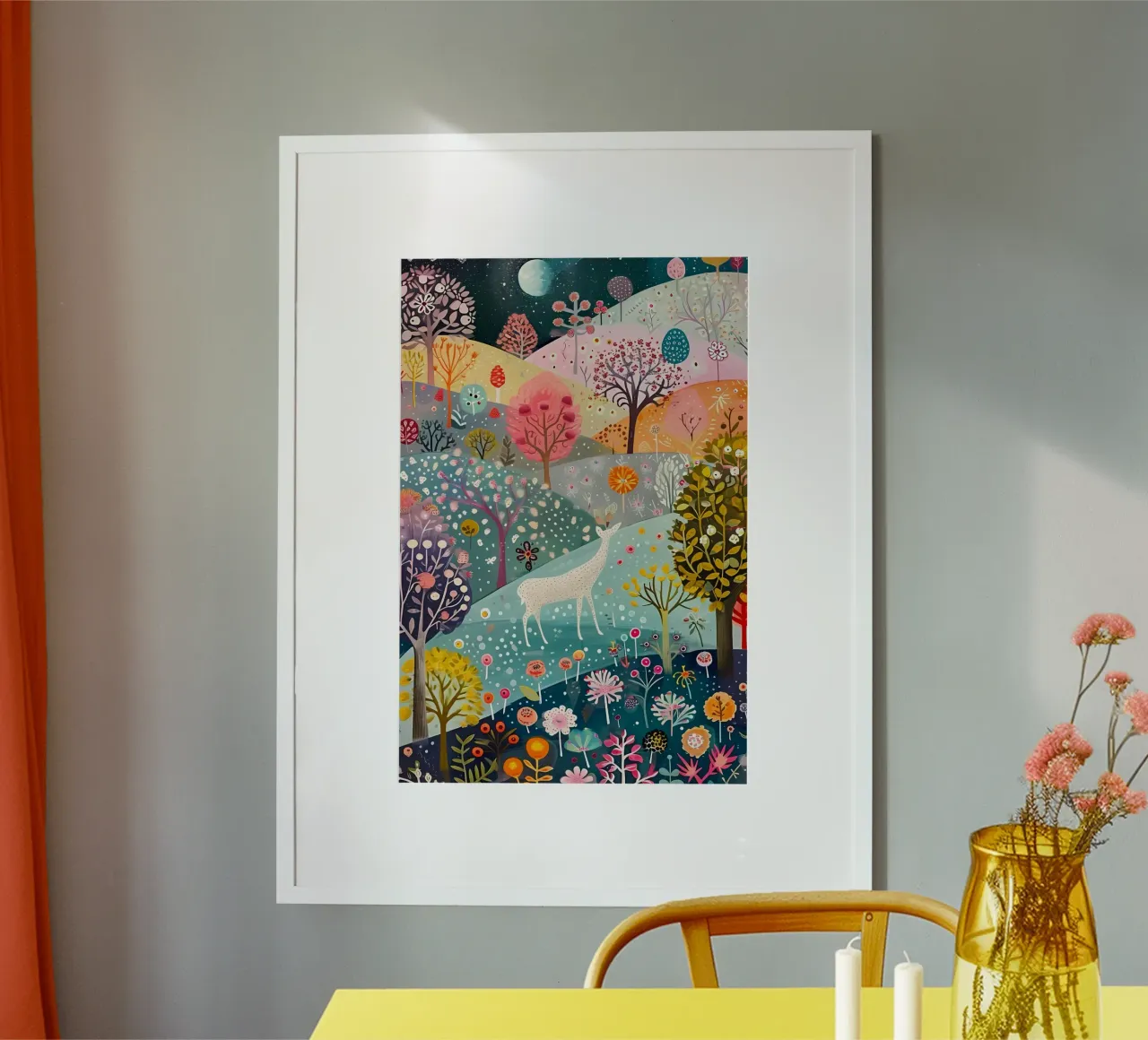 paysage poster avec cadre en bois de mitom