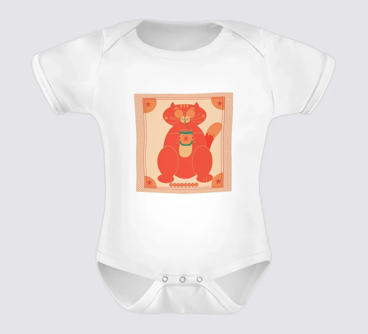 Fat Cat Kurzarm Babybody von Dharma
