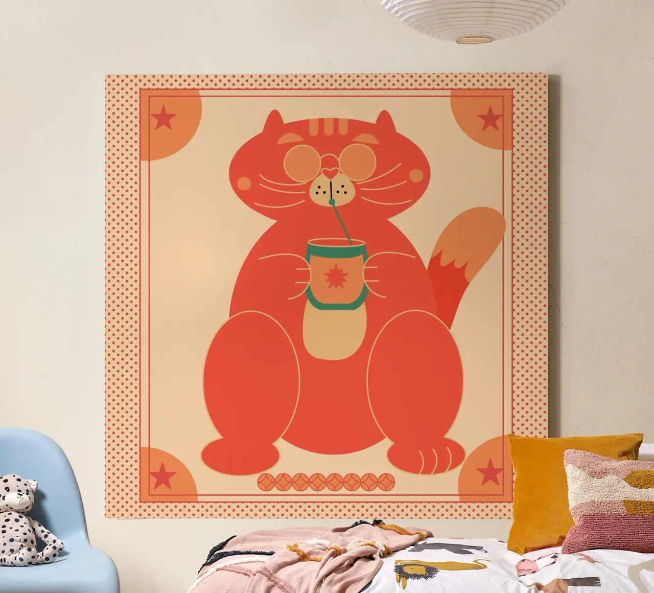 Fat Cat tela con Cornice a cassetta da Dharma