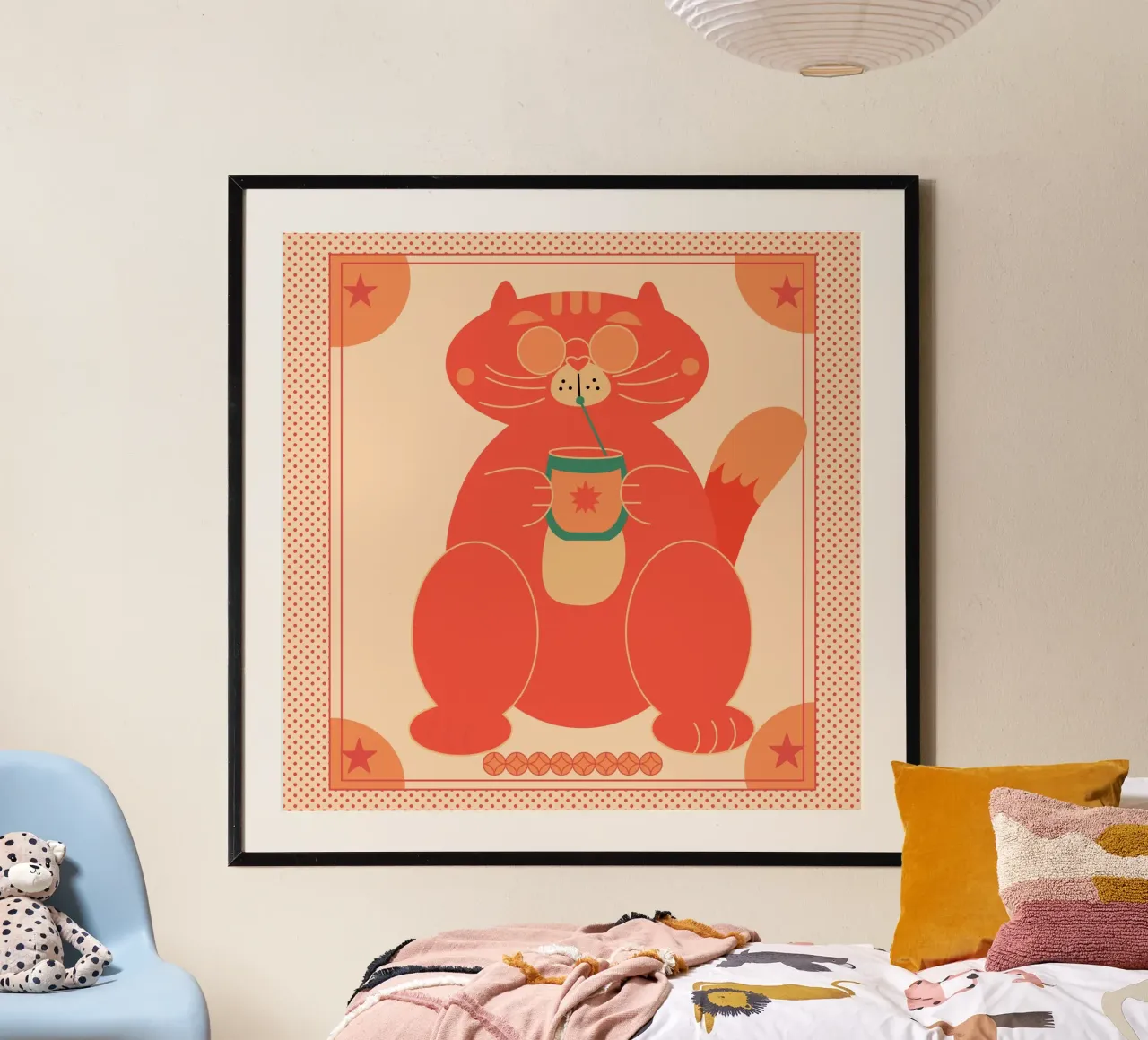 Fat Cat poster con telaio in plastica da Dharma
