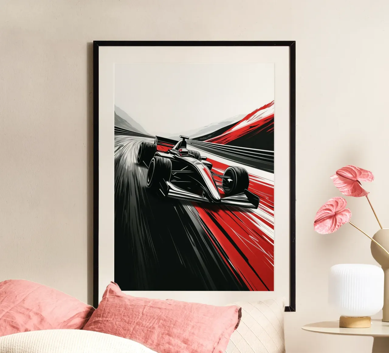 Art de la course automobile poster de Justyna Jaszke JBJart