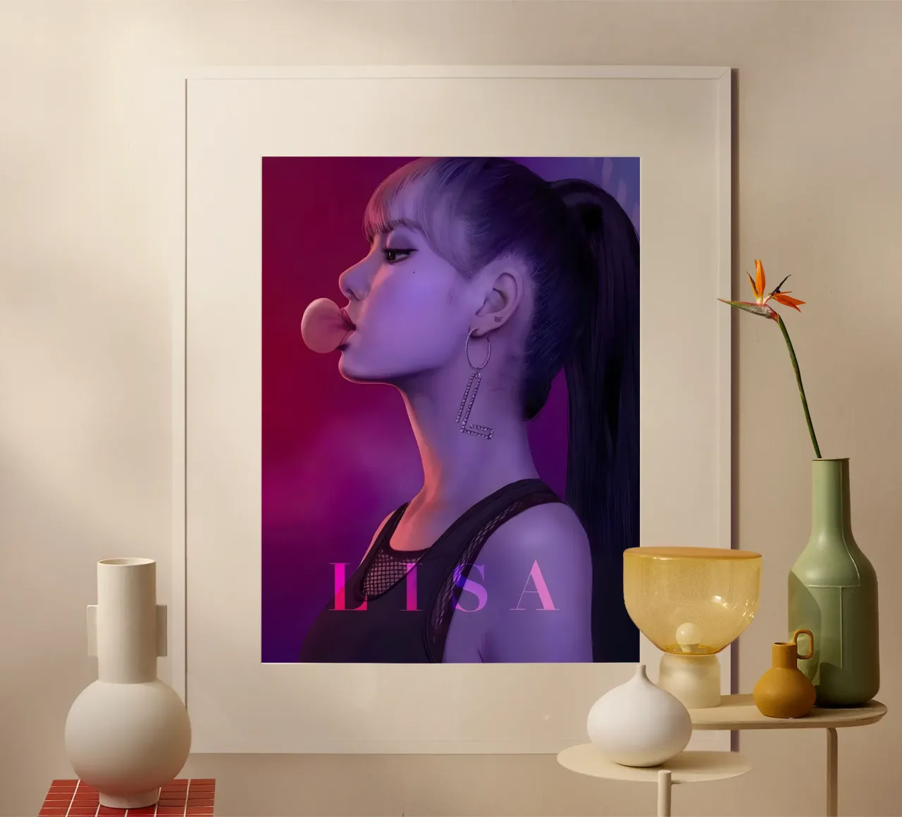 Lisa Blackpink poster con telaio in legno da khoaimi