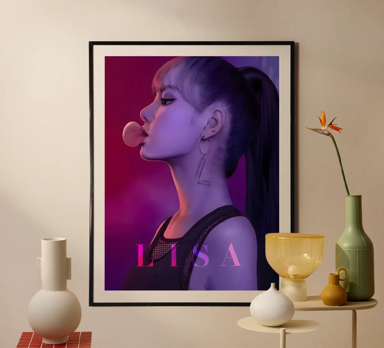 Lisa Blackpink poster con telaio in legno da khoaimi