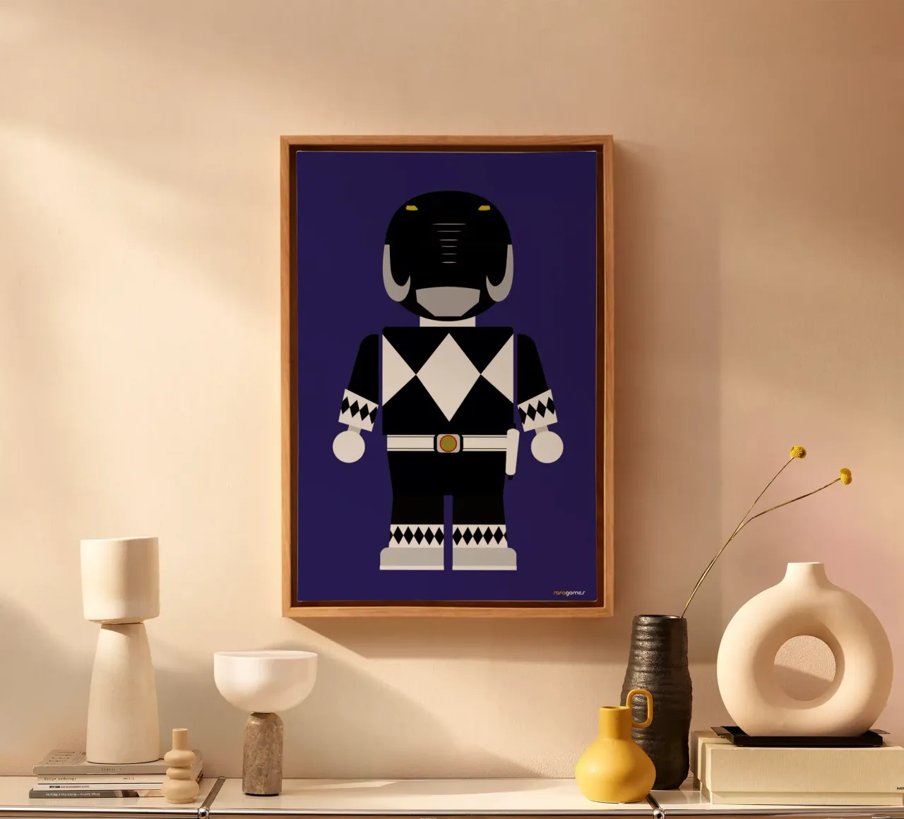 Power Ranger Toy Black canvas met Baklijst van Rafa Gomes