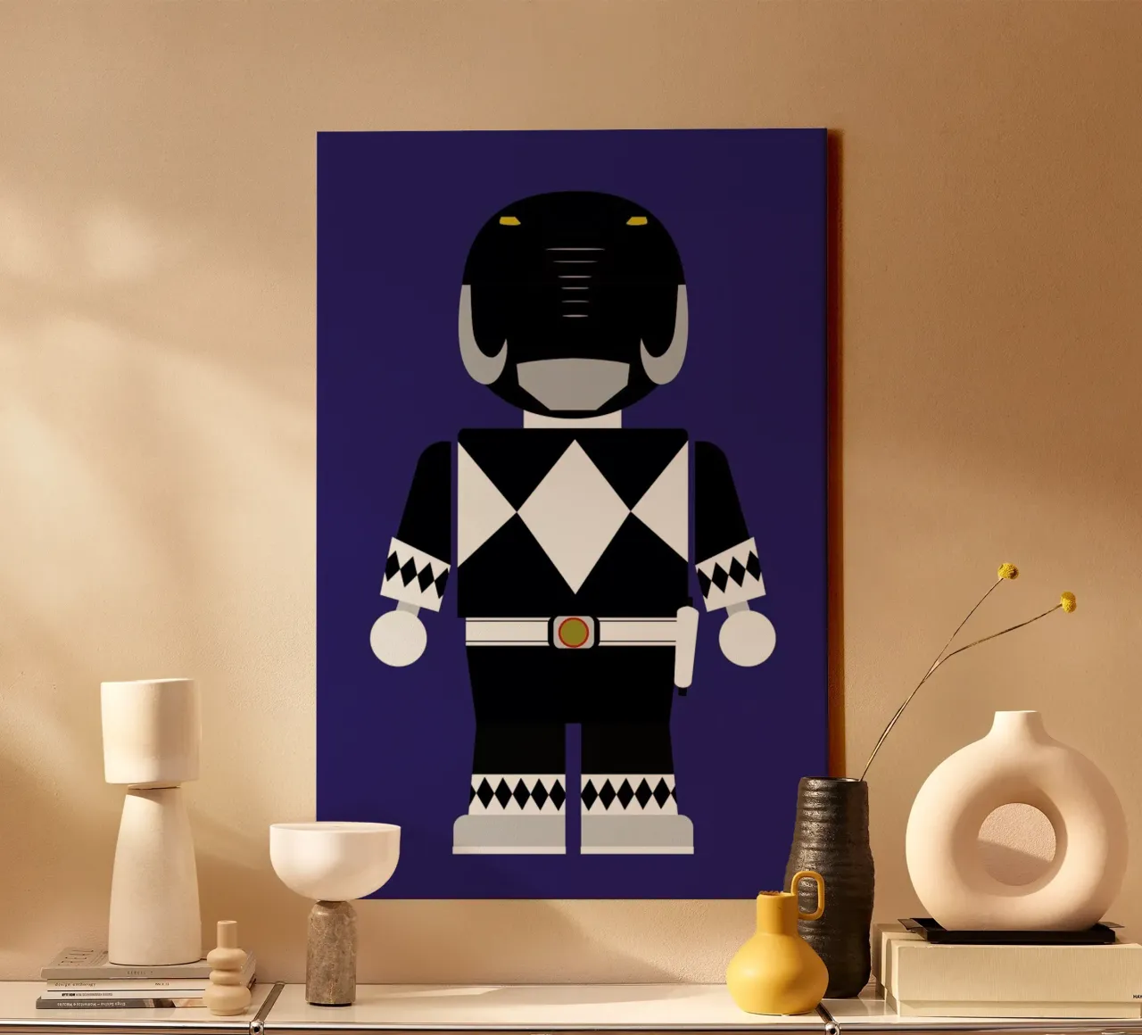 Power Ranger Toy Black canvas met Baklijst van Rafa Gomes