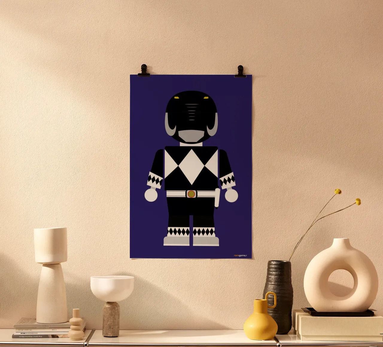 Power Ranger Toy Black carta hahnemühle da Rafa Gomes
