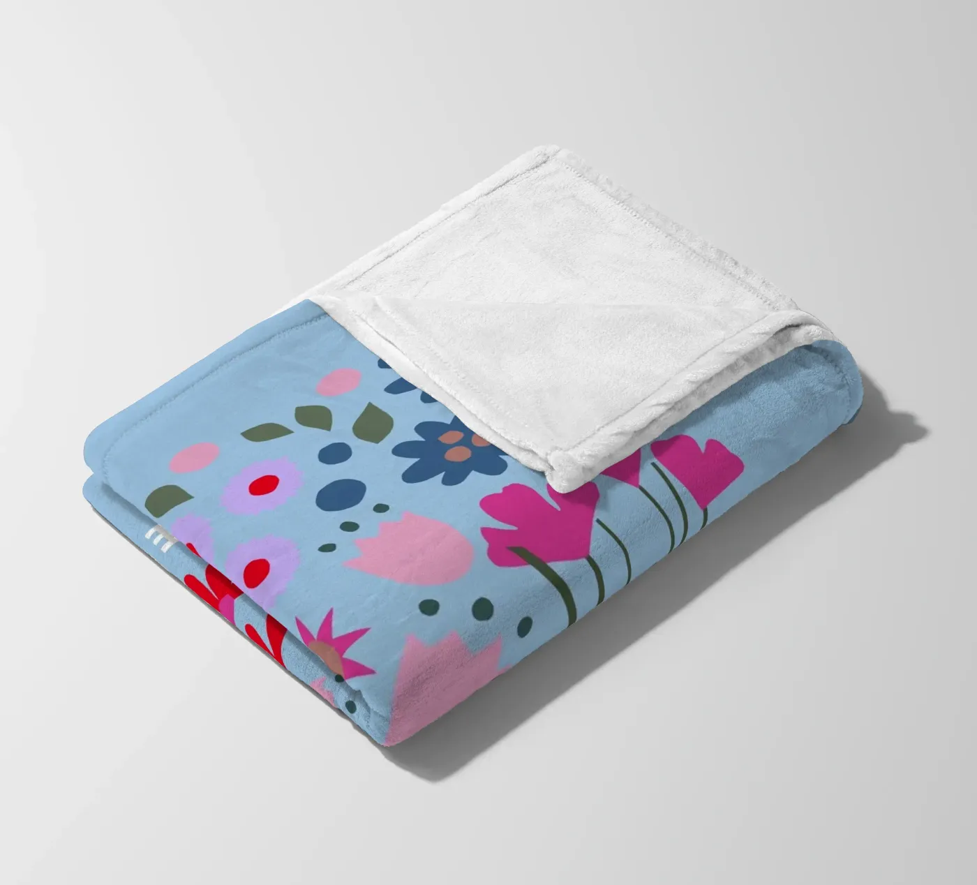Millefleur hellblau Fleecedecke von Iris Knabenschuh Design