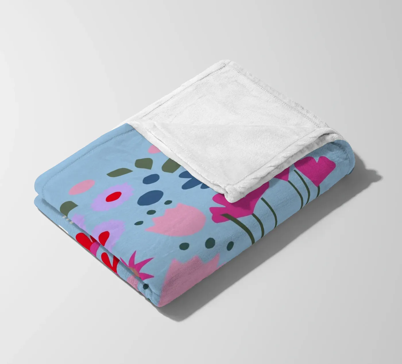 Millefleur hellblau Fleecedecke von Iris Knabenschuh Design