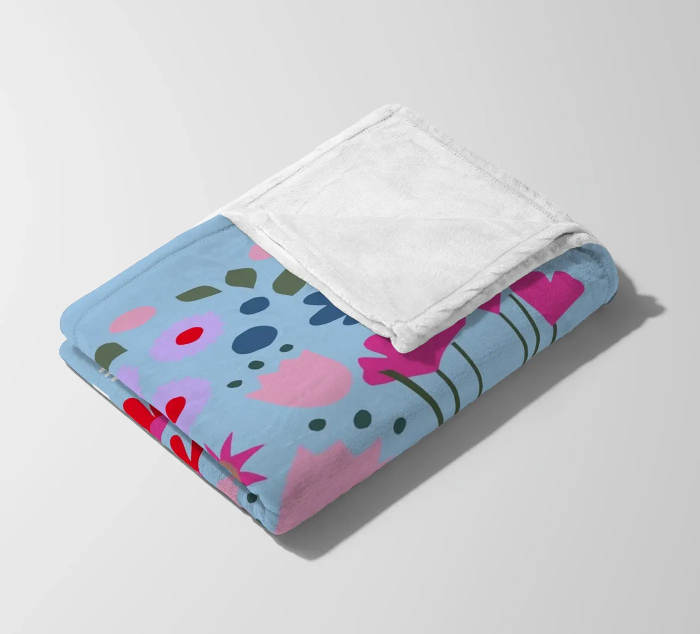 Millefleur hellblau Fleecedecke von Iris Knabenschuh Design