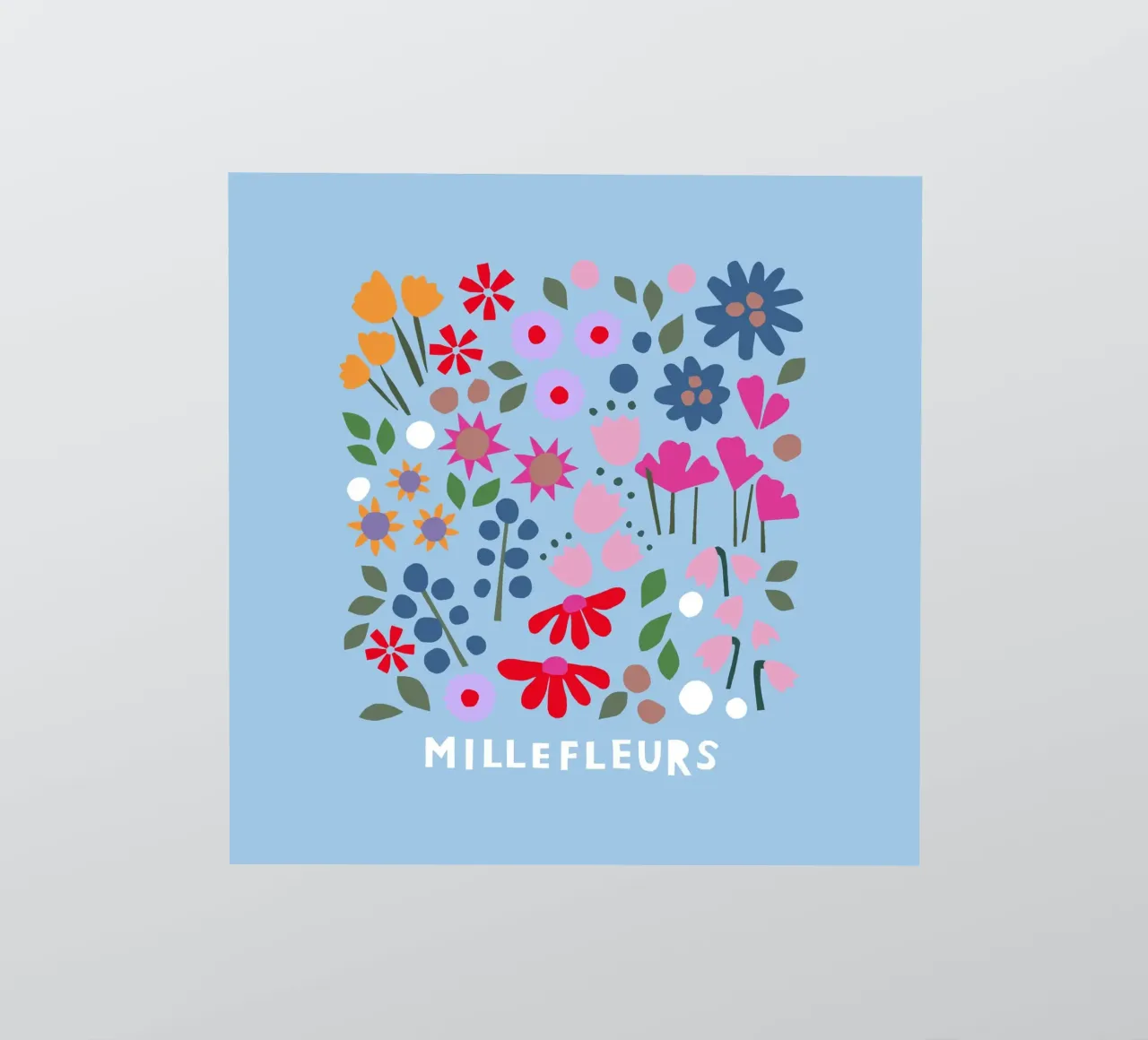Millefleur hellblau sticker by Iris Knabenschuh Design