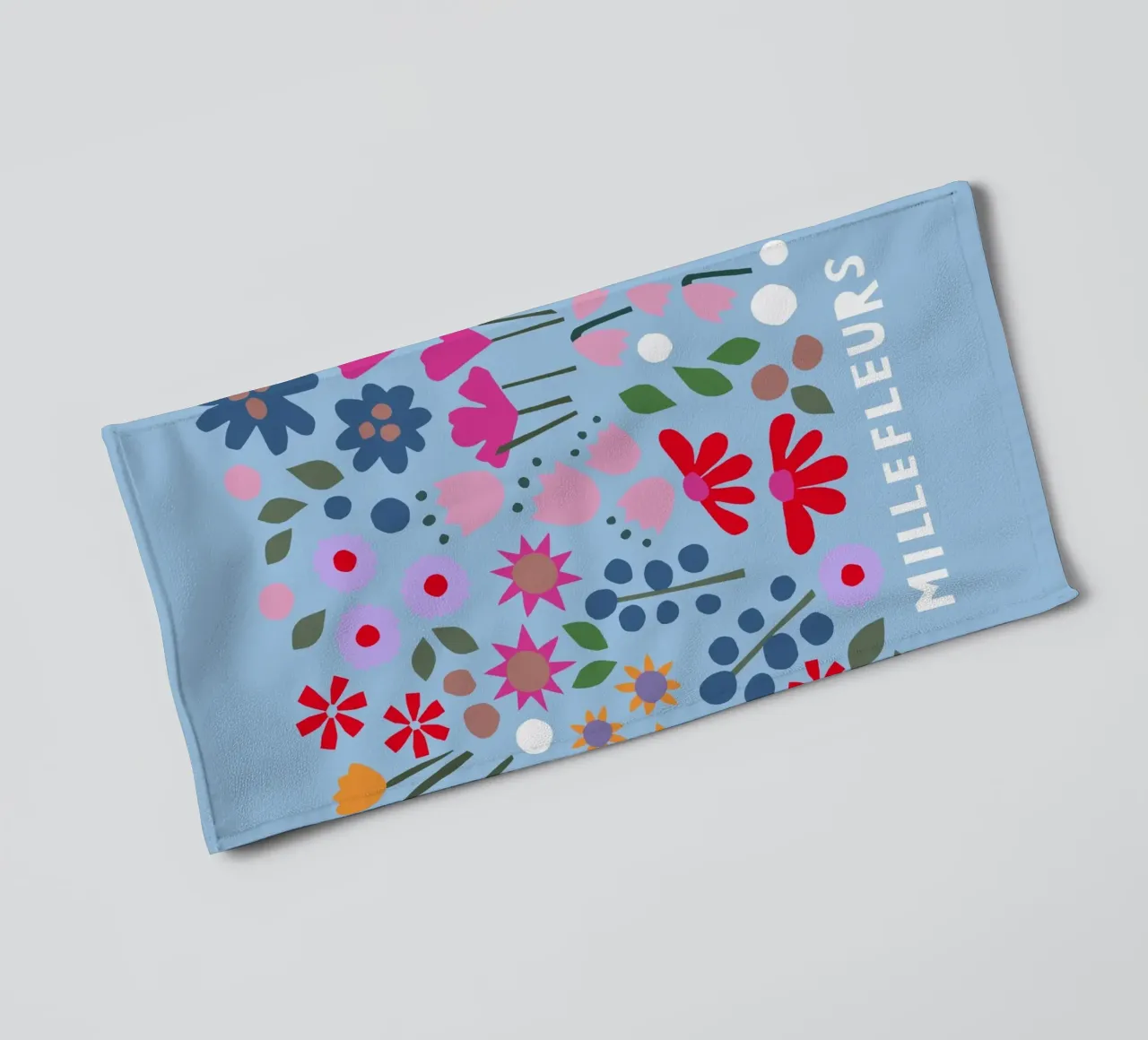 Millefleur hellblau asciugamano da bagno da Iris Knabenschuh Design