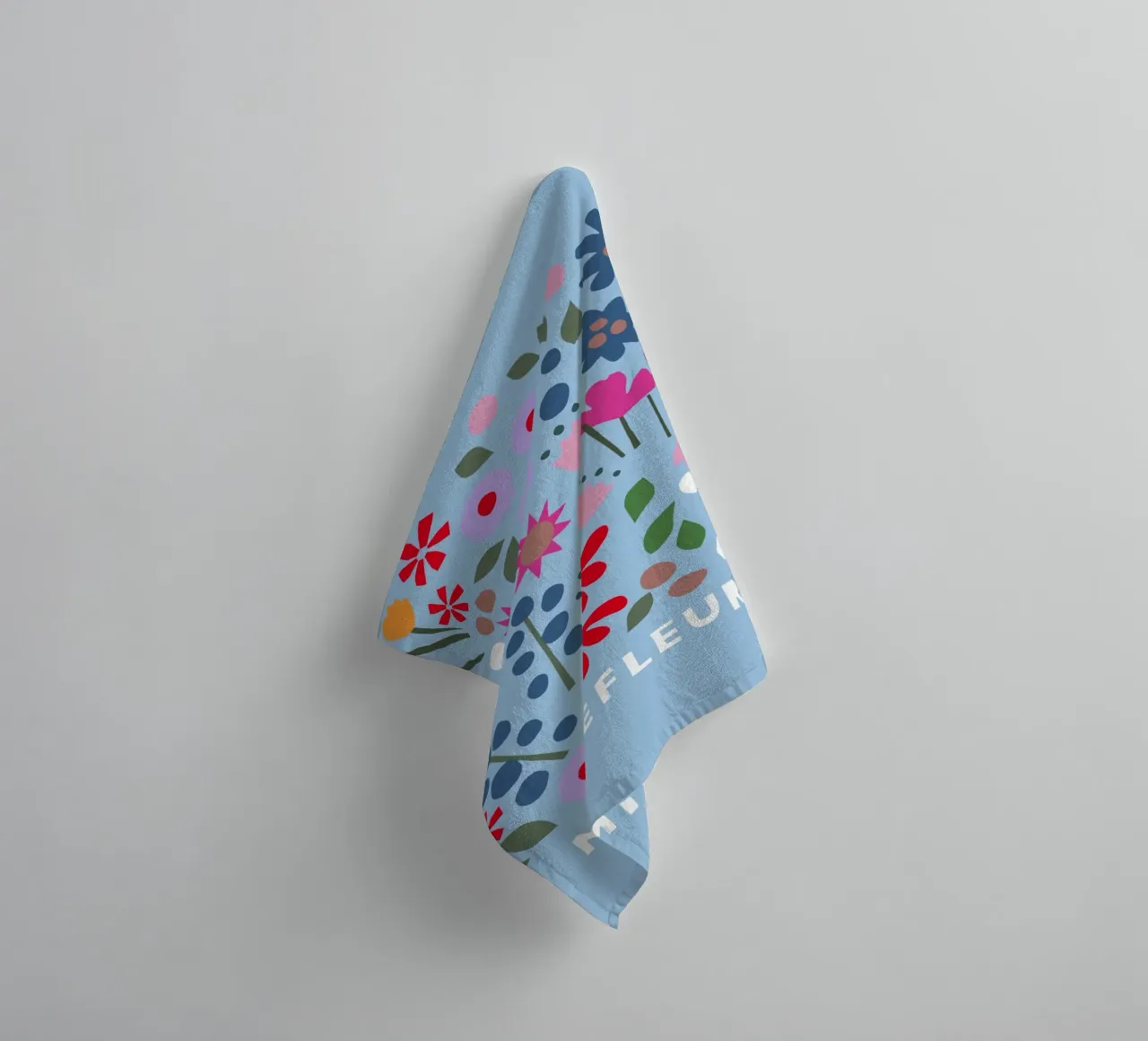 Millefleur hellblau asciugamano da bagno da Iris Knabenschuh Design