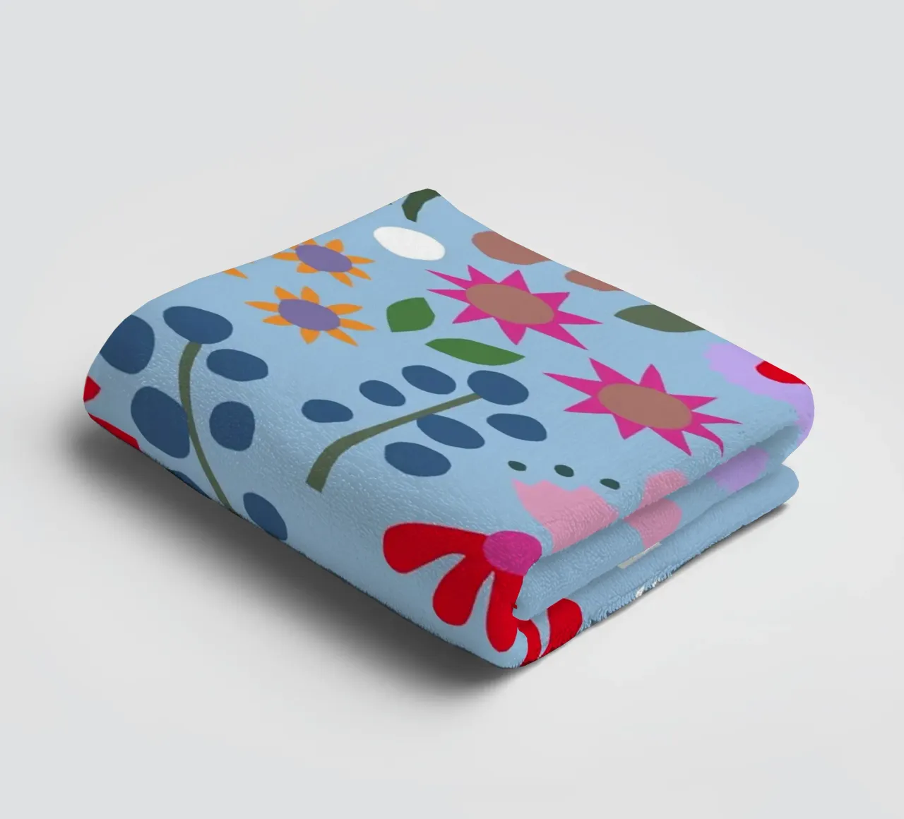 Millefleur hellblau asciugamano da bagno da Iris Knabenschuh Design