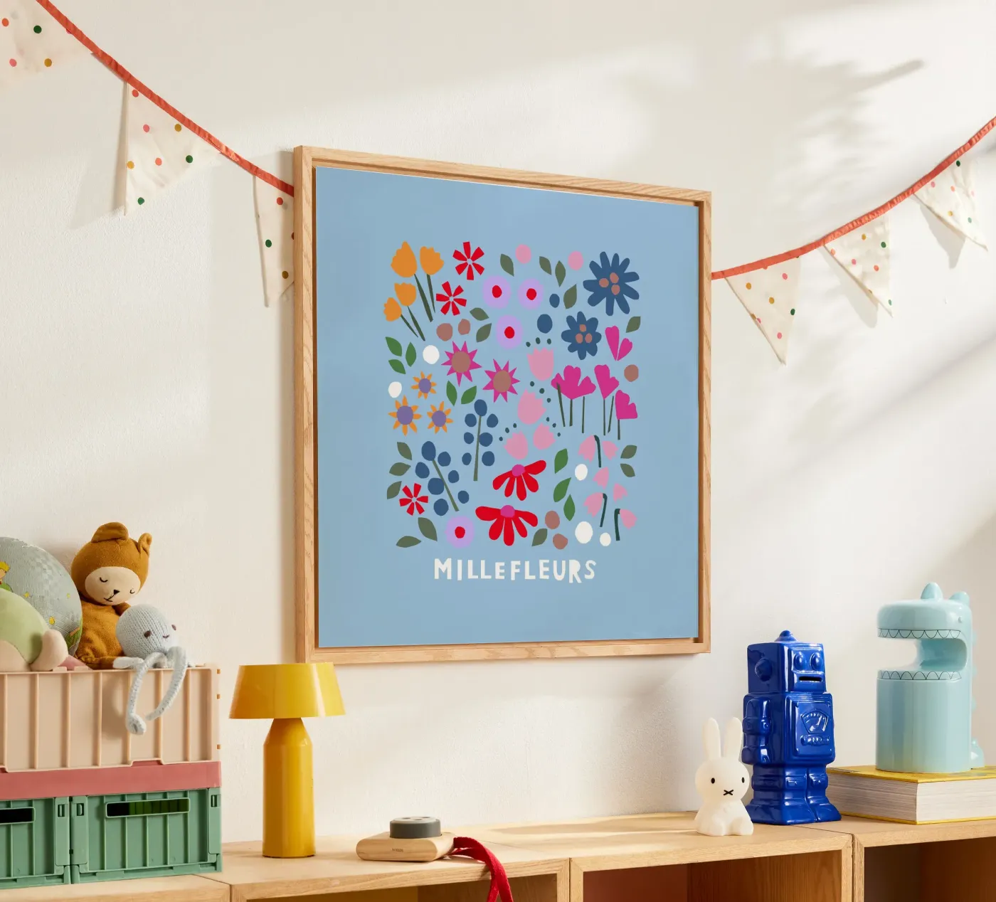 Millefleur hellblau acrylic glass by Iris Knabenschuh Design