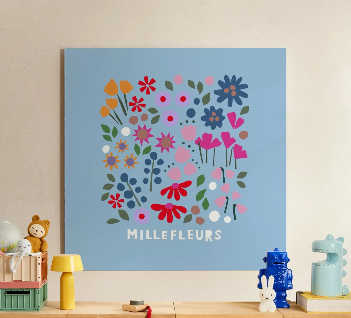 Millefleur hellblau plexiglas de Iris Knabenschuh Design