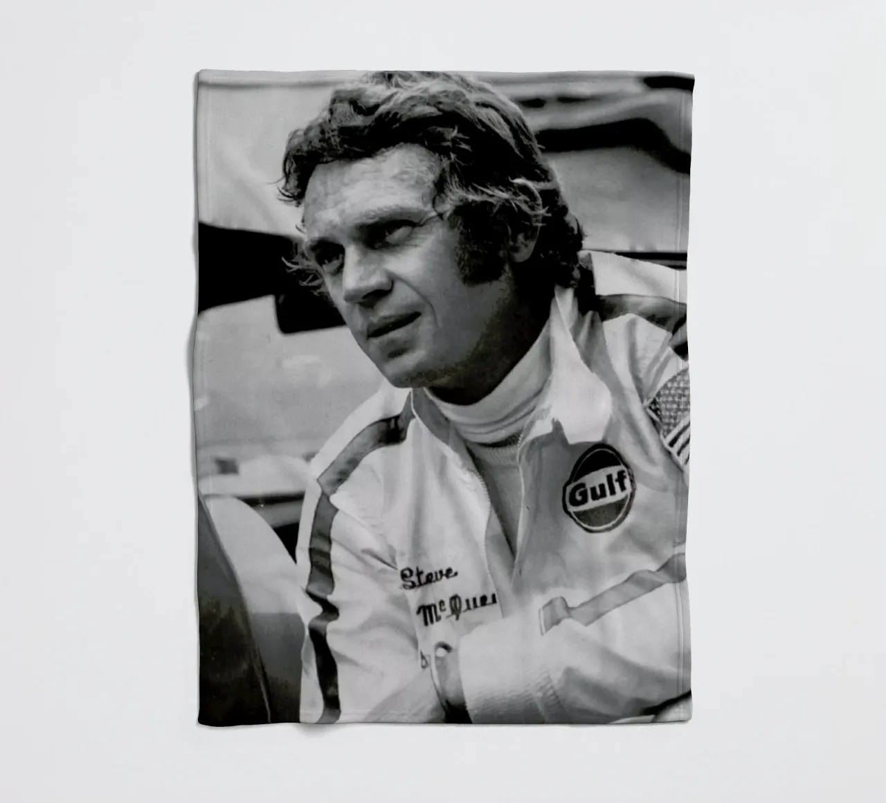 Steve McQueen in Le Mans, 1971 coperta in pile da Gallery Print and Art Limited