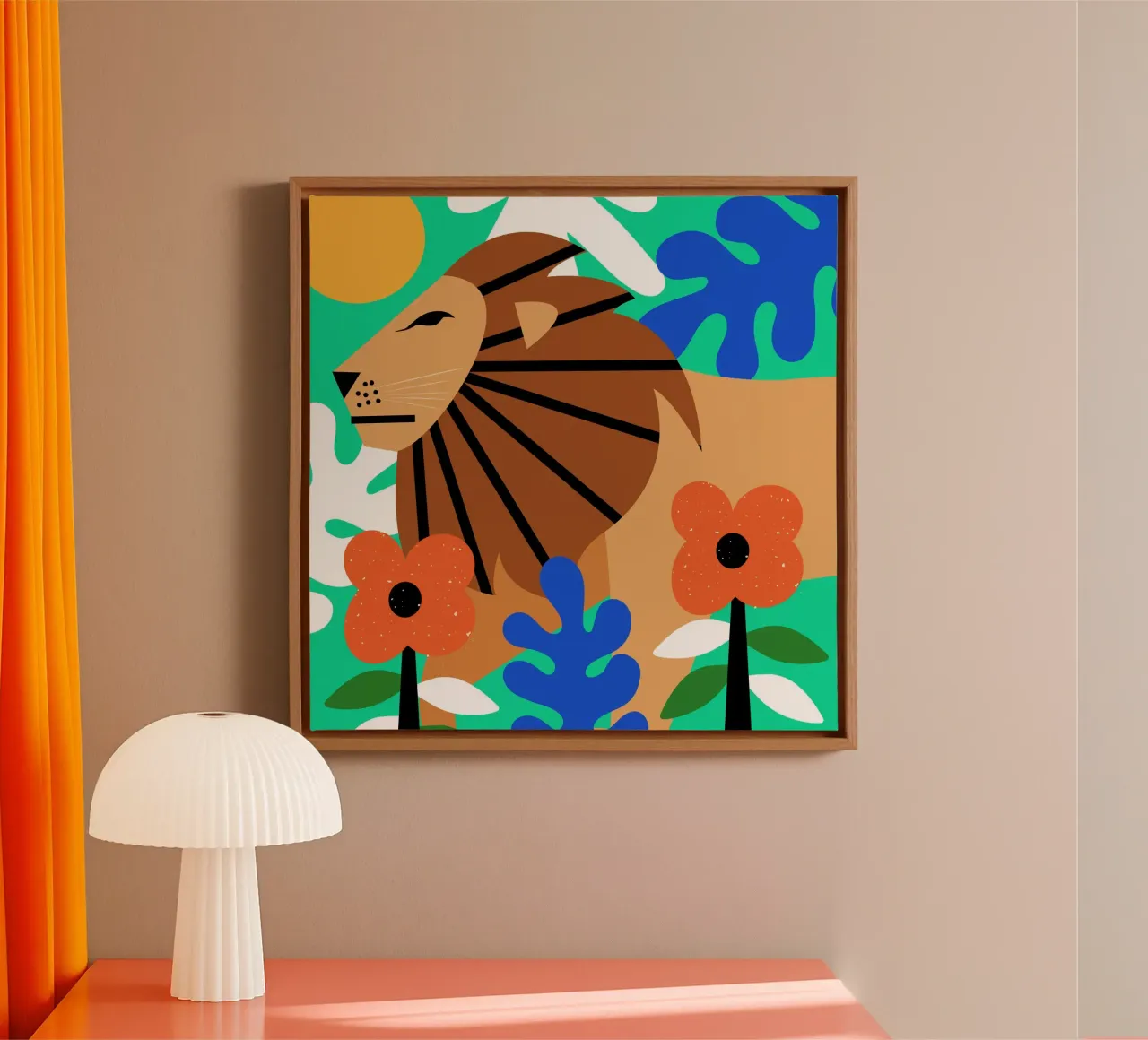 King of the Jungle tela con Cornice a cassetta da Dharma