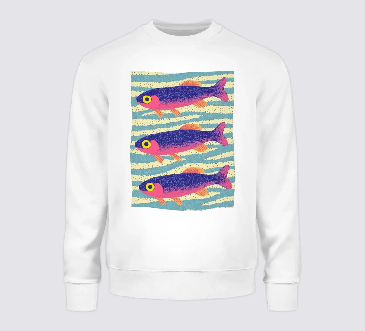 Tropical Fish Sea Sardine Vibrant Color Ocean Coastal sweatshirt by Kaji