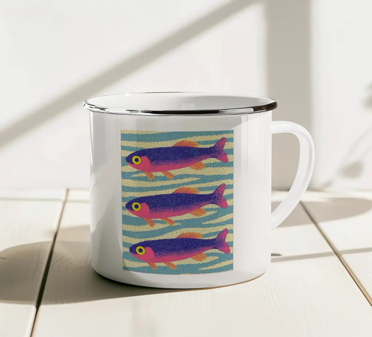 Pesce tropicale Sardina di mare Colore vibrante Oceano Costiero tazza in smalto da Kaji