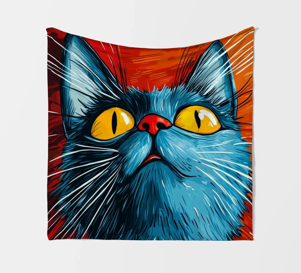 Gatto Toby coperta in pile da Justyna Jaszke JBJart