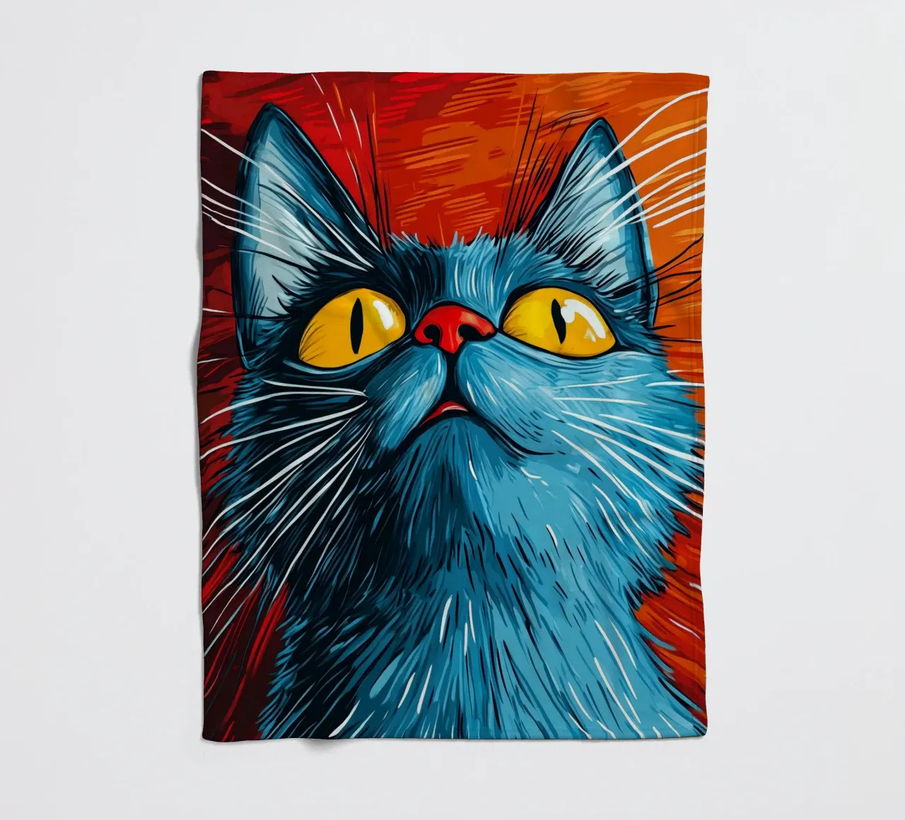 Gatto Toby coperta in pile da Justyna Jaszke JBJart
