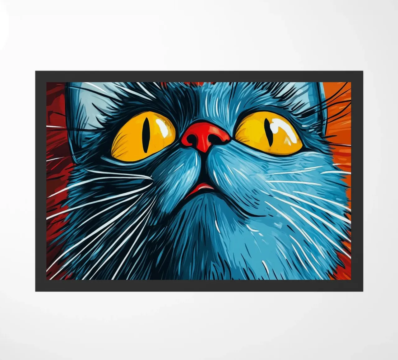 Cat Toby doormat by Justyna Jaszke JBJart