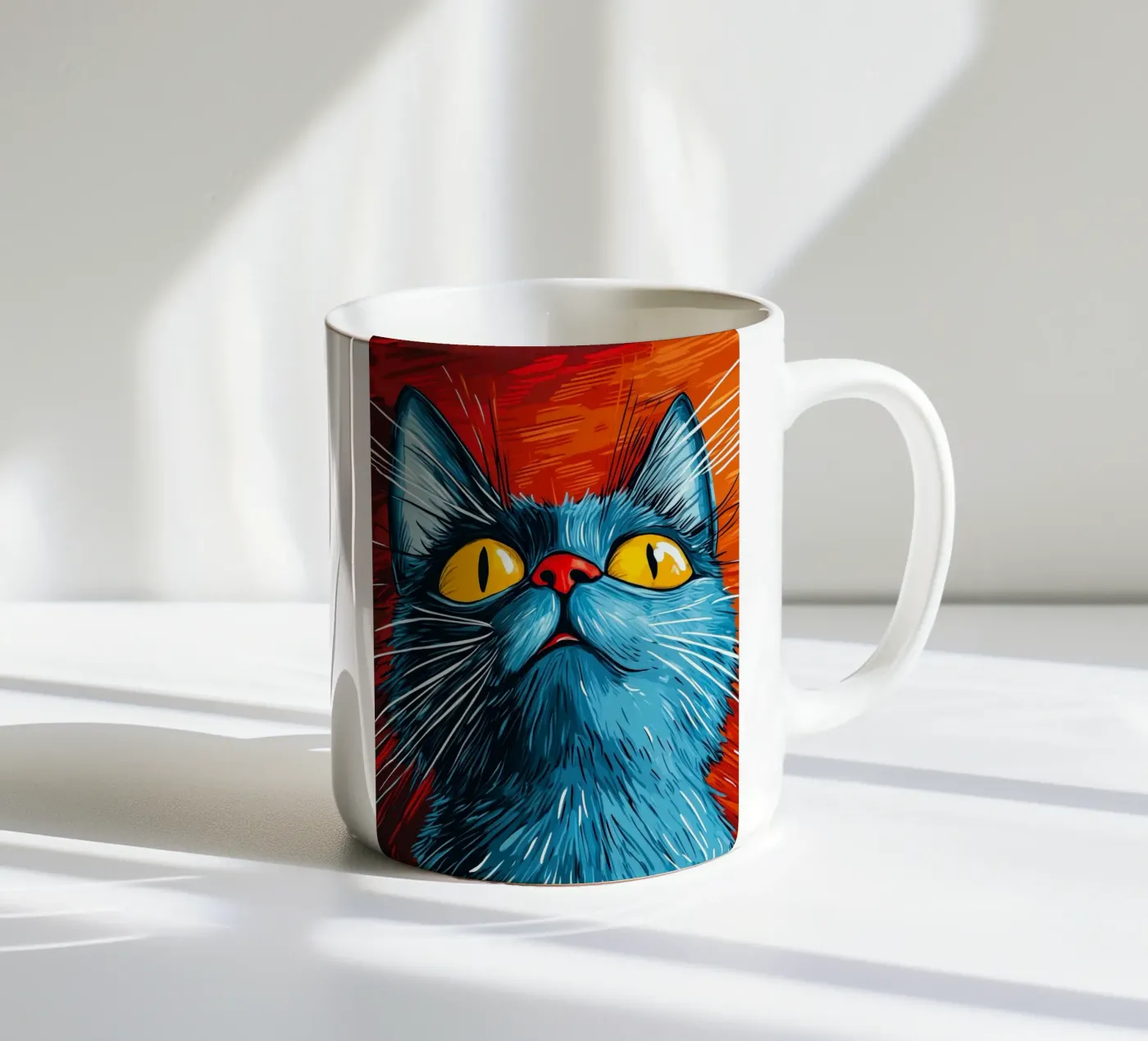 Cat Toby ceramic mug by Justyna Jaszke JBJart
