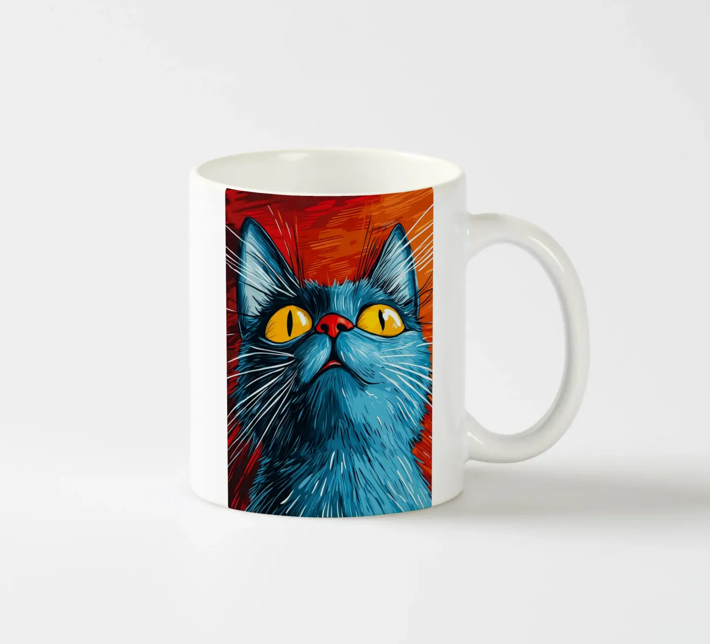 Cat Toby ceramic mug by Justyna Jaszke JBJart