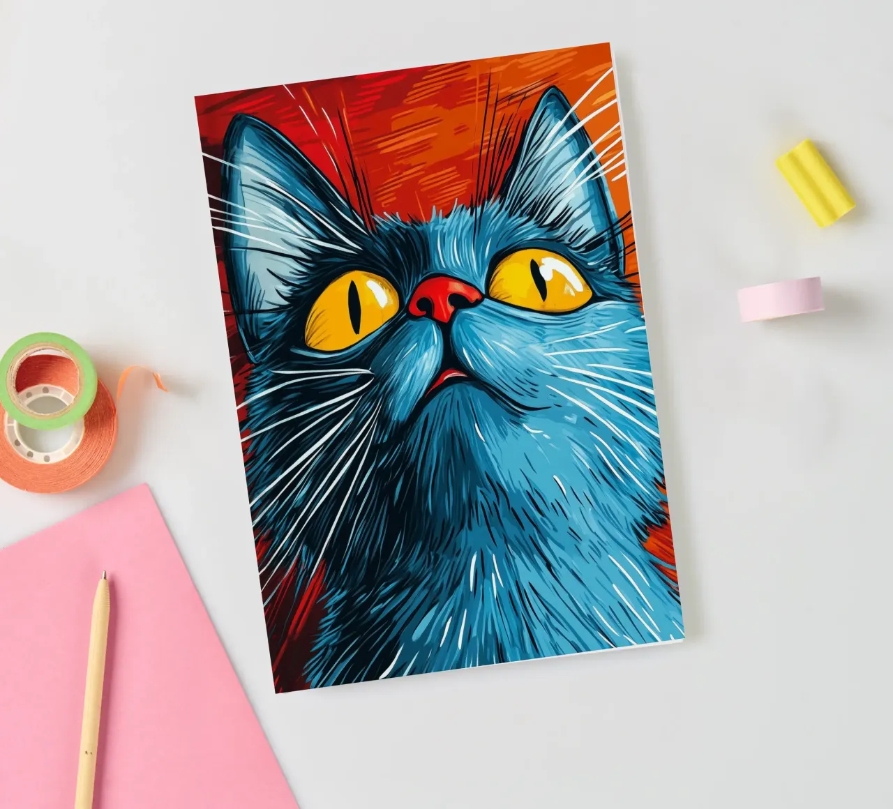Chat Toby carnet de notes de Justyna Jaszke JBJart